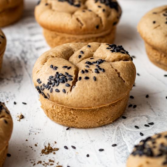 Hojicha Mochi Muffins