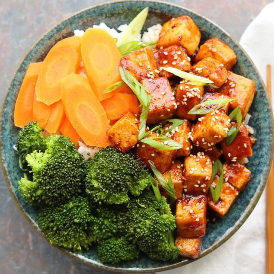 Spicy Korean Style Tofu Bowls