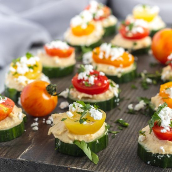 Cucumber Hummus Bites