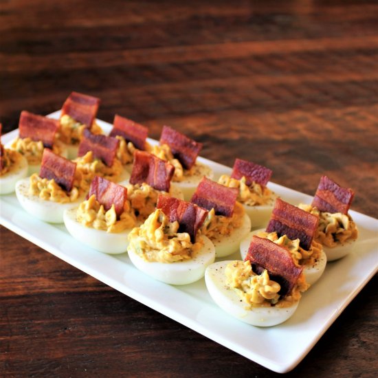 Blue Cheese and Bacon Deviled Eggs