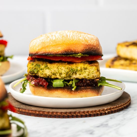 GRILLED PESTO TOFU SLIDERS (VEGAN)