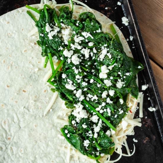 Spinach Feta Quesadilla