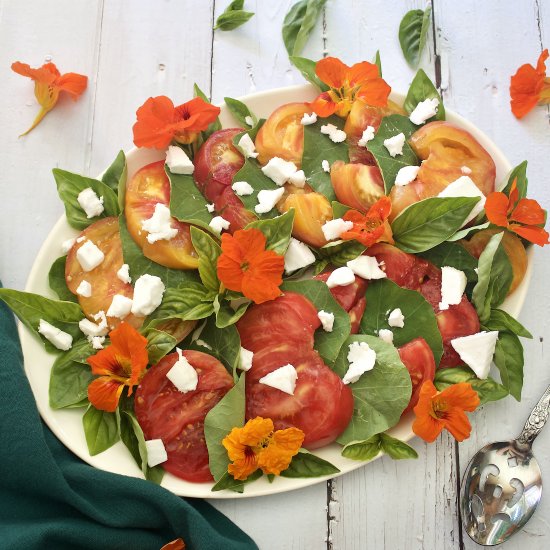 Nasturtium Caprese Salad