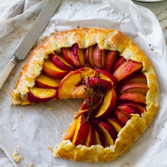 Rustic Peach Tart with Thyme