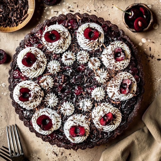 Sour Cherry Chocolate Tart