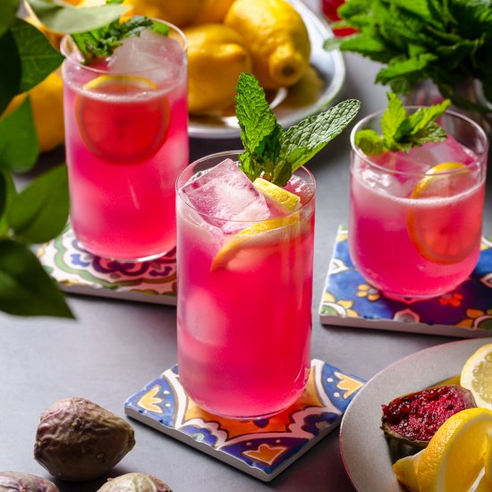 Prickly Pear Sparkling Lemonade