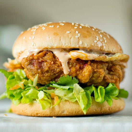 Sambal Fried Chicken Burger