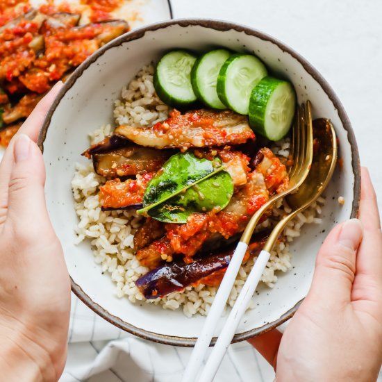 Eggplants with Chili Sauce