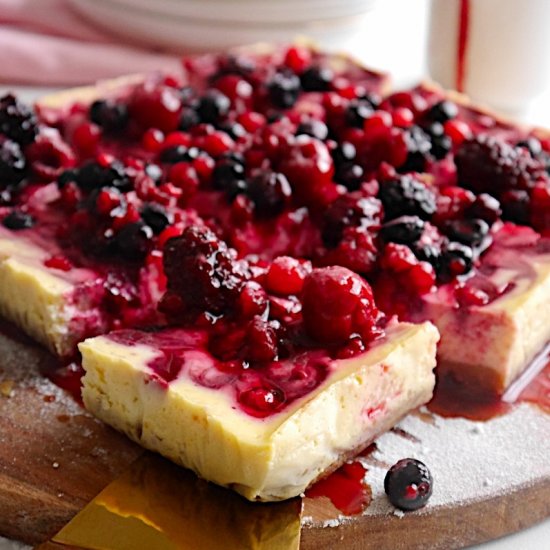 Summer Berries Cheesecake Bars