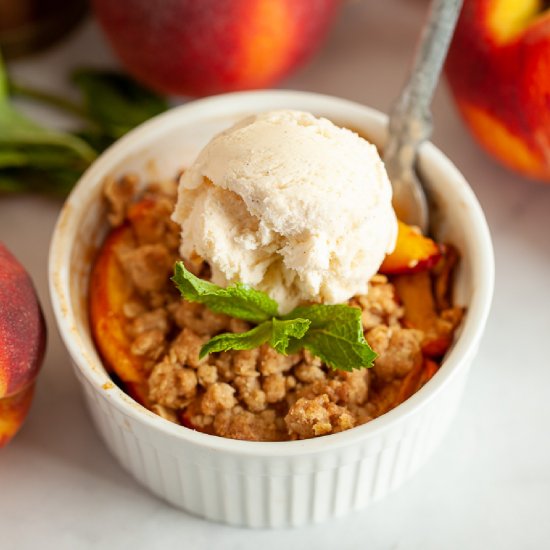 Air Fryer Peach Cobbler