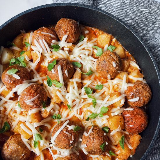 Vegan Gnocchi & Meatball Skillet