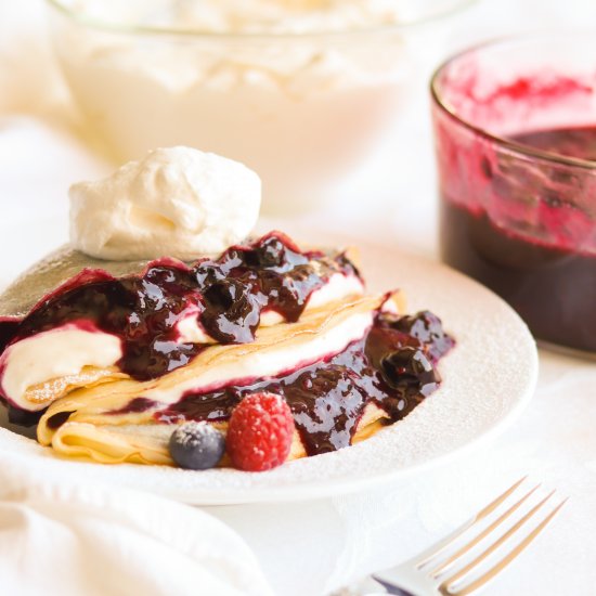 Triple Berry Cheesecake Crepes