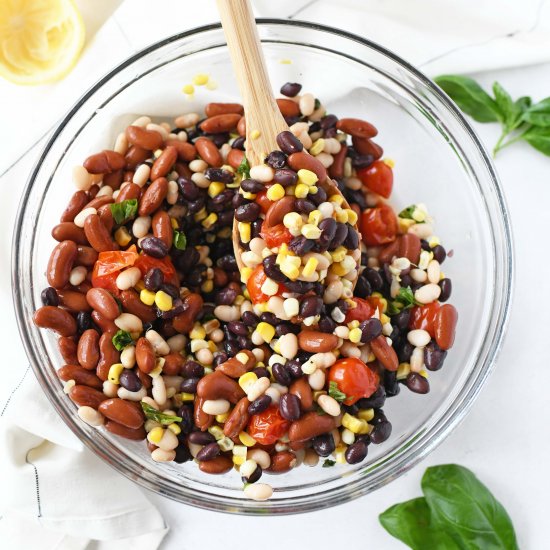 Three Bean Salad with Corn and Toma