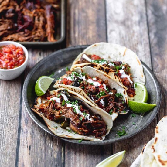 Chipotle Beer Braised Beef Tacos