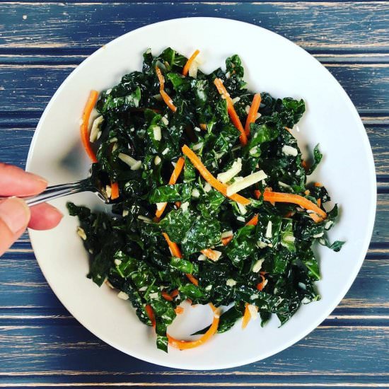 Kale, Carrot and Parmesan Salad