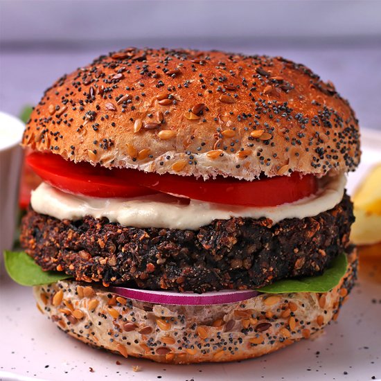 mushroom and kale burgers (vegan)