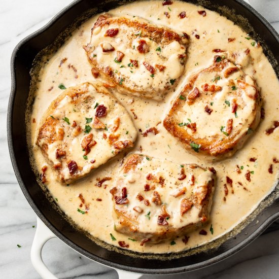 creamy bacon pork chops