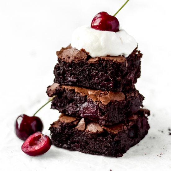 flourless chocolate cherry brownies