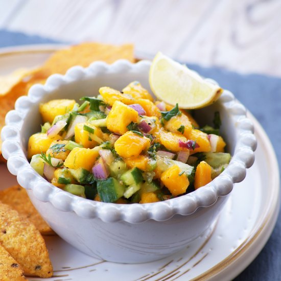 Vegan Mango Cucumber Salsa