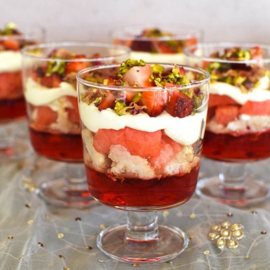 Watermelon and Rosewater Trifles