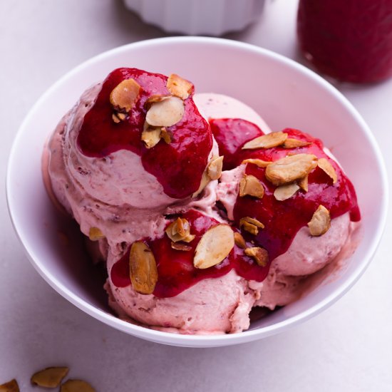 Strawberry Balsamic Ice Cream