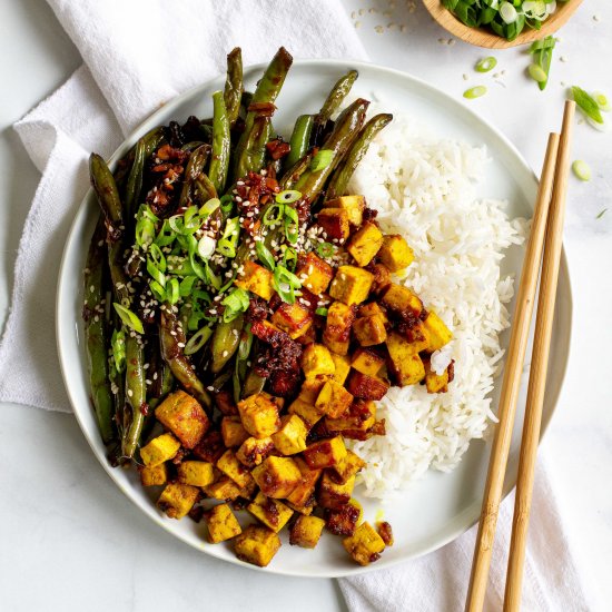 Turmeric Tofu Garlic Green Beans