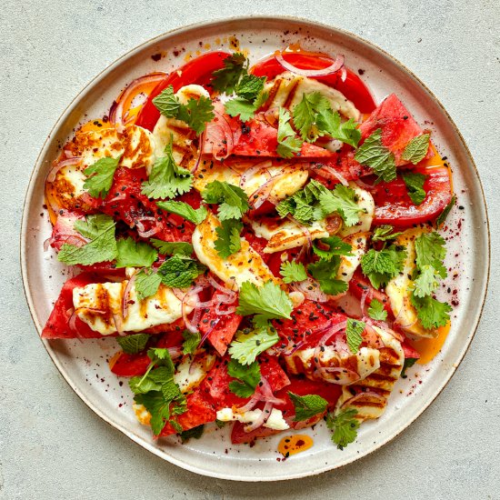 Lime Halloumi Watermelon Salad