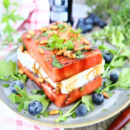 Feta and Watermelon Salad Stack