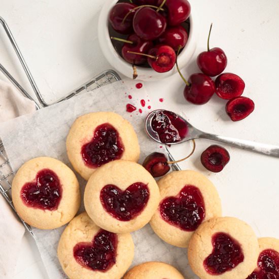 Cherry Thumbprint Cookies