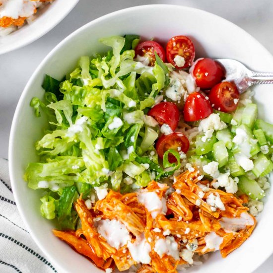 Easy Buffalo Chicken Rice Bowl