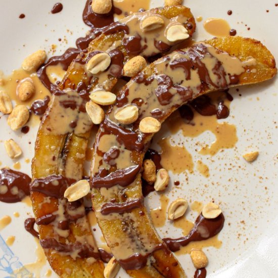 Easy caramelized air fryer bananas