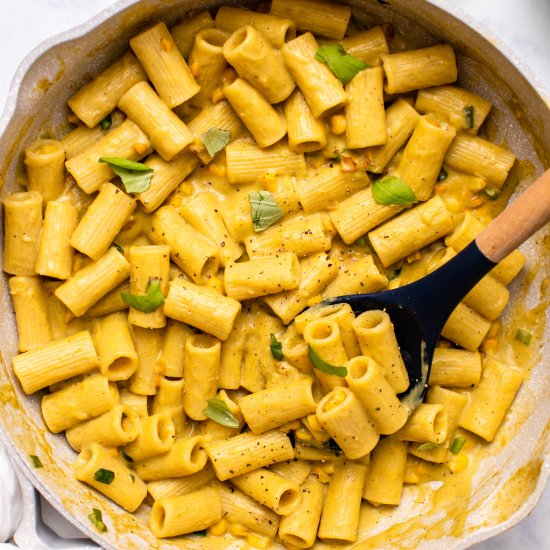 Vegan Charred Corn and Basil Pasta