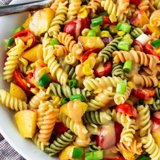 Summer Peach Pasta Salad