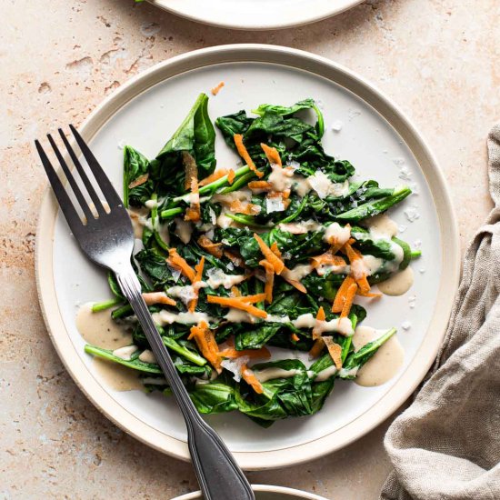 Vegan Wilted Spinach Salad