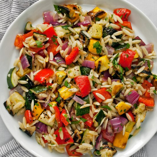 Grilled Vegetable Orzo Salad