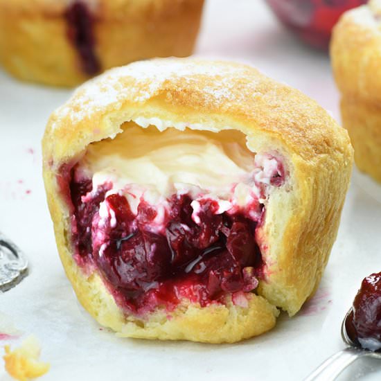 Cherry Cheesecake Crescent Muffins