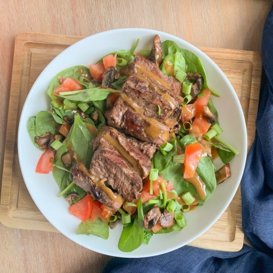 Maple Balsamic Steak Spinach Salad