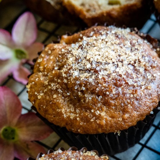 Banana Rhubarb Muffins