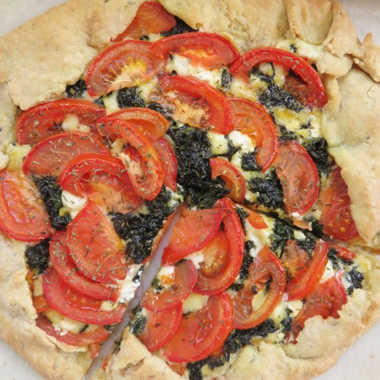 Tomato Spinach and Goat Cheese Tart