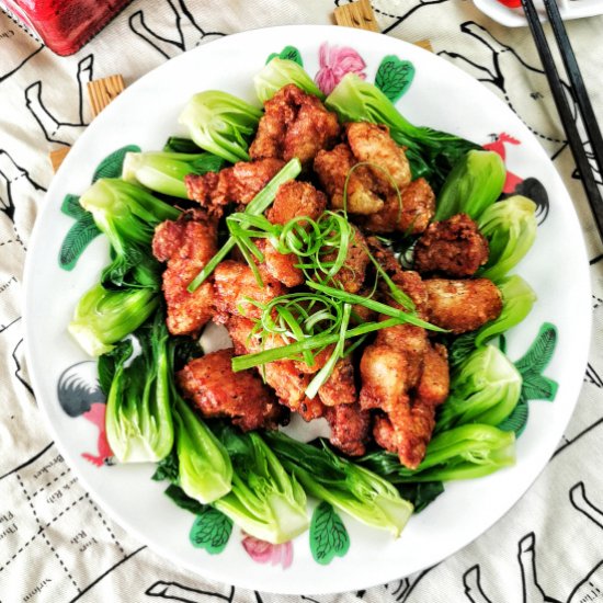 Fried pork belly Hakka style