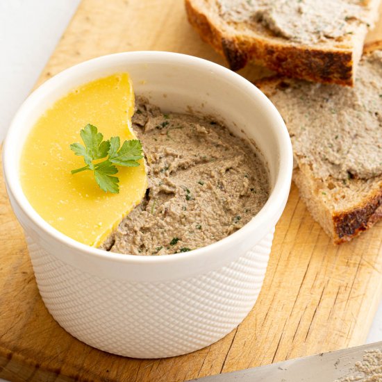 Easy Mushroom Pate with Brie