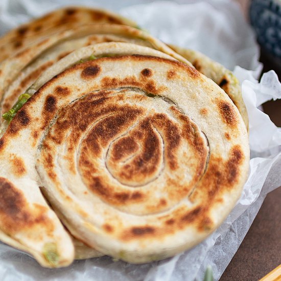 Spring onion pancake– Cong you bing