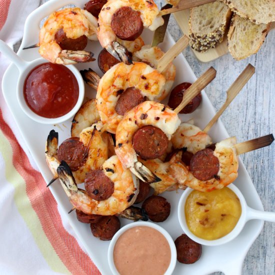 Shrimp and Chorizo Skewers