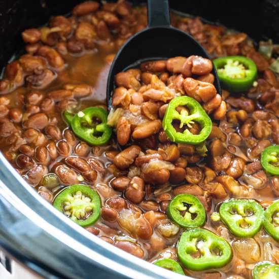 Slow Cooker Spicy PInto Beans