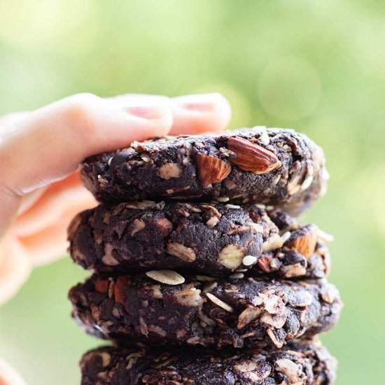 No bake chocolate tahini cookies