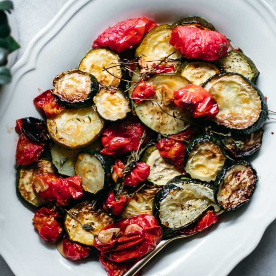 Roasted Zucchini and Tomatoes