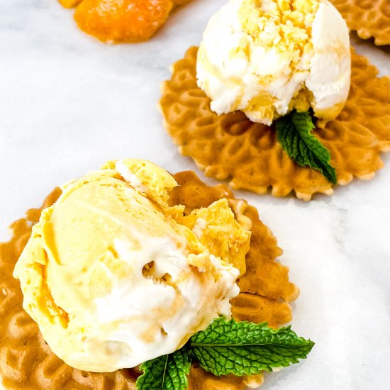 Mango Vanilla Swirl Ice Cream