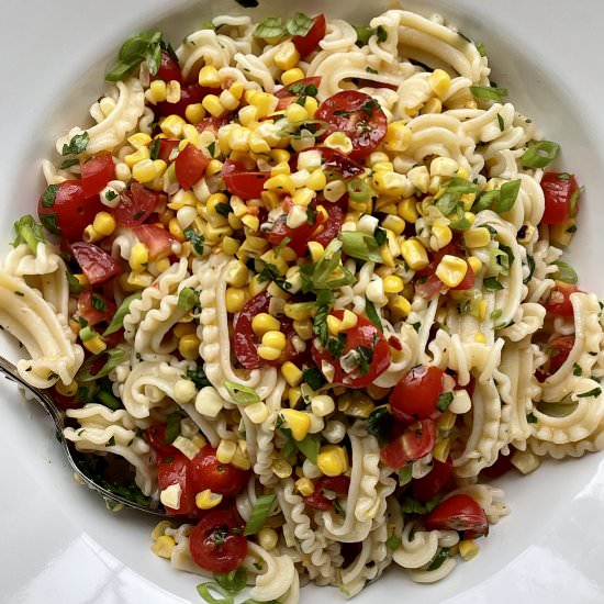 Cascatelli with Tomatoes and Corn