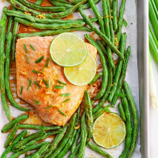 Sheet-Pan Salmon & Green Beans