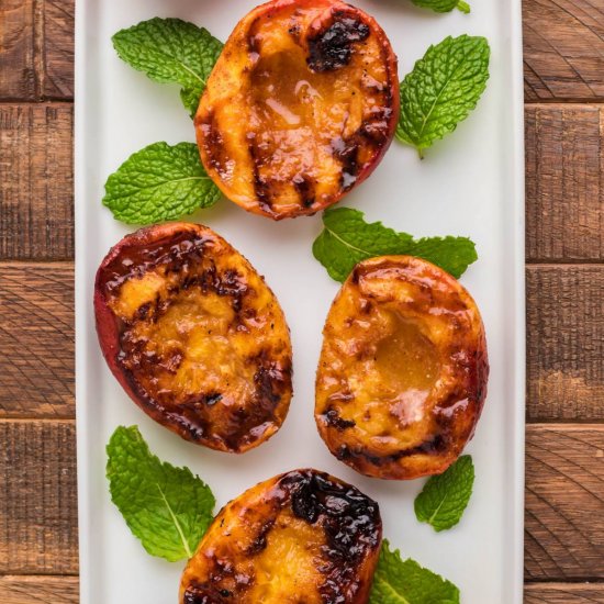 Maple Bourbon Grilled Peaches